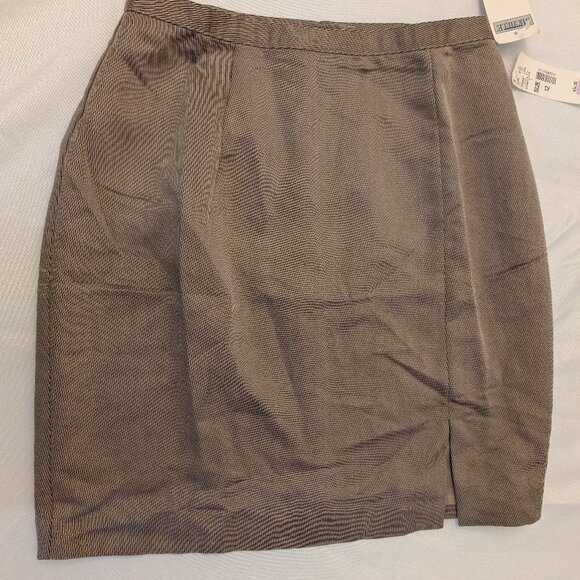 MICHELE Vintage Tan Midi Fully Lined Skirt Size 10 - Picture 1 of 8